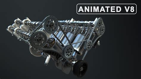 Part V8 Engine Working Animated 3d Cgtrader