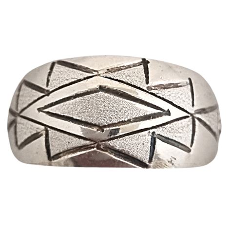 Navajo Sterling Silver Etched Ring Sacred By Design