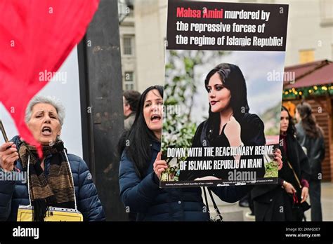 Trafalgar Square London Uk 26th November 2022 Protest Anti Iran