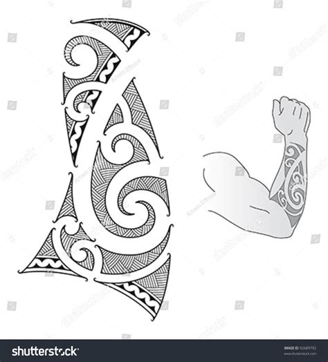 Maori Style Tattoo Design Fit Forearm Stock Vector