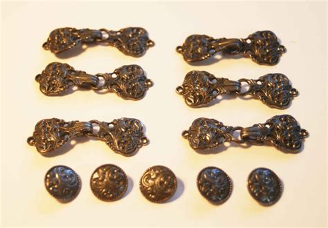 beautiful set of 6 pewter clasp frog closures and by houseofhicks