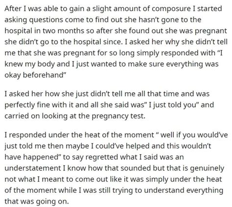 Man Asks If He Was In The Wrong For His Reaction To Wifes Mysterious Miscarriage