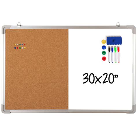 Buy Combination Whiteboard Bulletin Board Set Dry Erase Cork Board 30 X 20 With 1 Magnetic