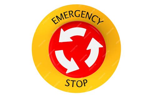 Emergency Stop Yellow Background Safety Signs And Symbols