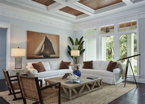 Neutral Nautical Living Room With Images Beach House