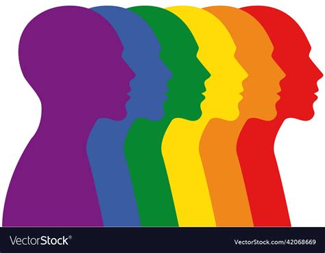 Rainbow Colored People Diversity Concept Vector Image