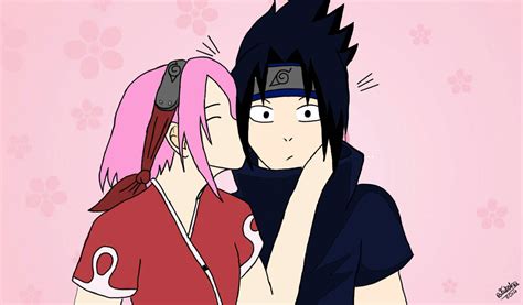 Naruto Haruno Sakura And Uchiha Sasuke Kiss By Anime