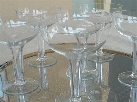 Hollow Stemmed Champagne Glasses ~ Vintage 1960s ~ Set Of Six Hollow