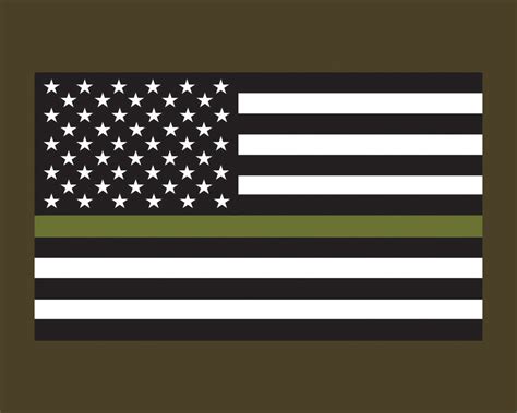 Military Support Flag American Flag Thin Green Flag Vinyl Decal Sticke