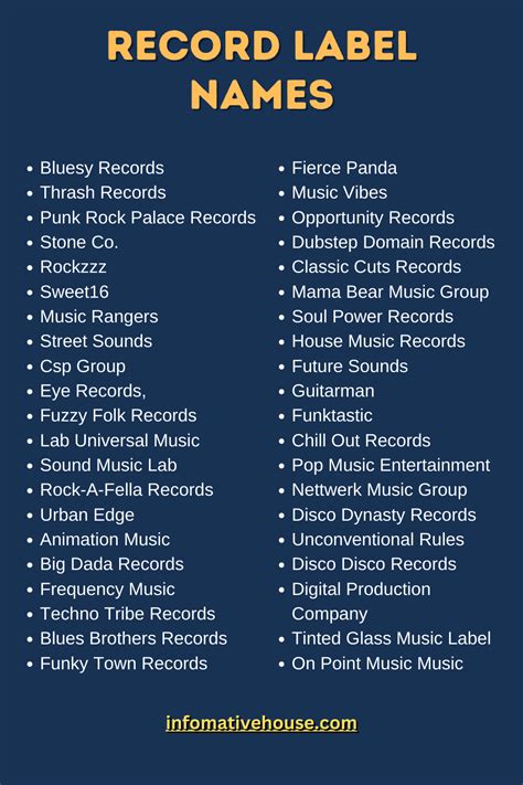 399 The Most Cool And Good Record Label Names Ideas Informative House