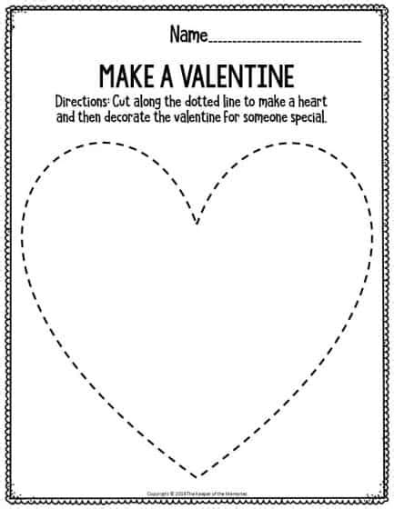 Printable Fine Motor Valentines Day Preschool Worksheets