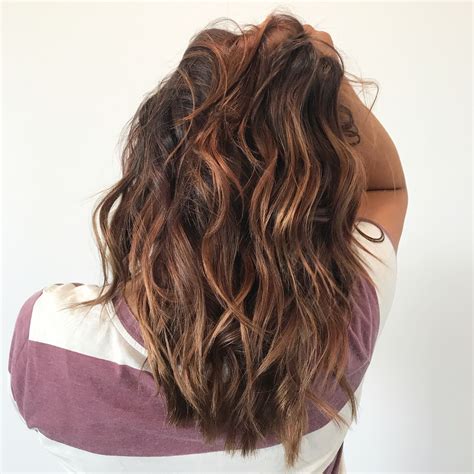 Fall Hair Color Caramel Brunette Balayage Medium Length Hair Hairstyle Beach Waves Brown