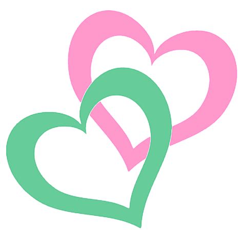 Pink And Green Heart Clipart Clip Art Library