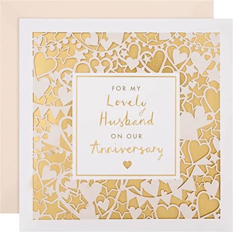 Hallmark Anniversary Card For Husband Intricate Laser Cut Design With