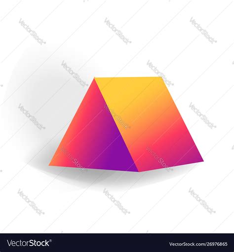 Triangular Prism One 3d Geometric Shape Vector Image