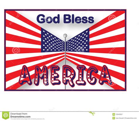 Usa Flag God Bless America Stock Vector Illustration Of Blue 13343357