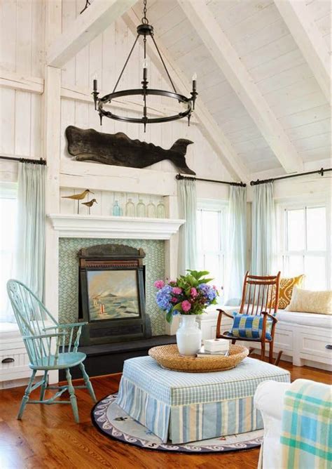 Nautical New England Style Living Room Decor Ideas Coastal Decor