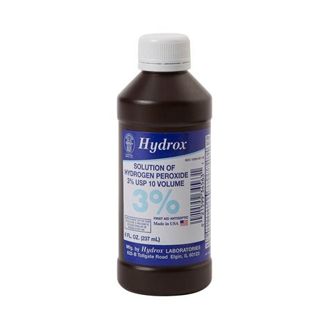 Mckesson Hydrogen Peroxide 3 Antiseptic Topical Solution 8 Oz Bottle