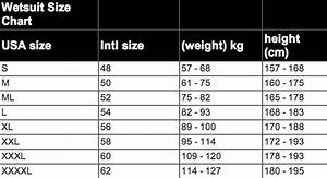 Camo Wetsuits Size Chart Wetsuit Megastore