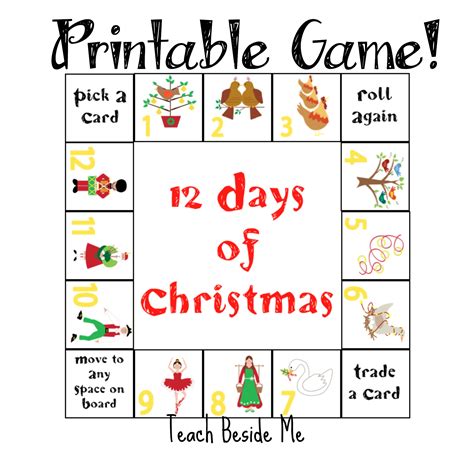 12 Days Of Christmas Printable Game Teach Beside Me