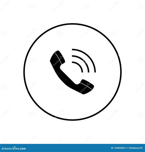 Ringing Phone Icon In Trendy Flat Style Isolated On White Background