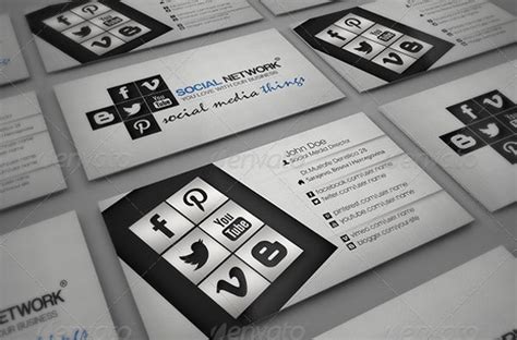 social media business card templates psd word ai