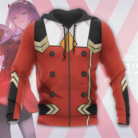 Darling In The Franxx Code 002 Zero Two Uniform Hoodie Jacket Darling