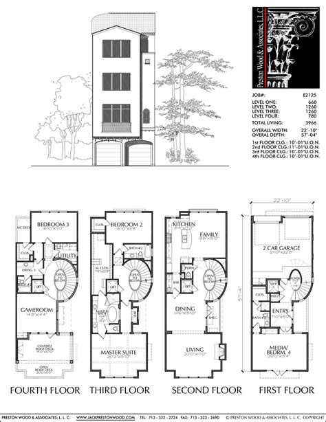 Narrow Lot Townhouse Floor Plans Floorplansclick
