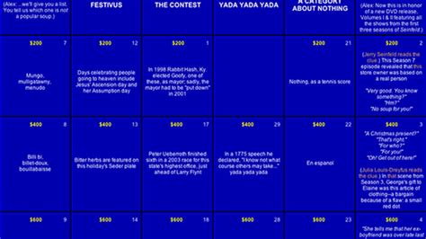While you are still waiting for that fateful day. Every Jeopardy! Clue and Response, Ever* | Mental Floss