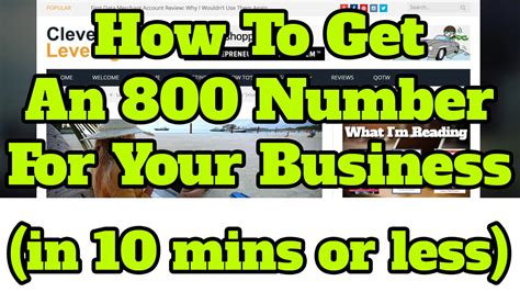 How To Get A 1 800 Number For Your Business In 10 Mins Or Less Youtube