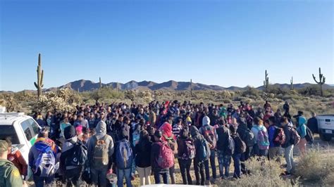 Border Patrol Apprehends Group Of 325 Migrants Near Lukeville