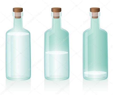 Botella De Agua Llena Medio Vacía — Vector De Stock © Furian 55778411