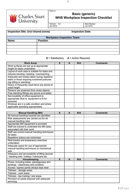 Workplace Inspection Checklist Template Free Best Of Document Template
