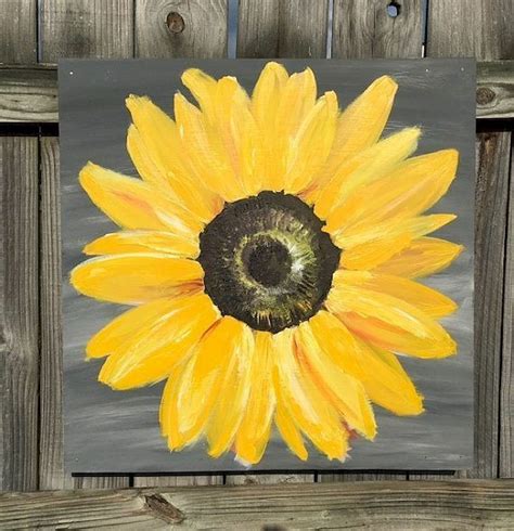 Sunflower Painting 4x4 Canvas Sunflower