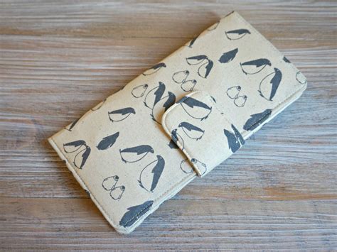 Penguin Wallet for Women - Ladies Wallet - Large Organizer Wallet - Handmade Fabric Wallet - 12 ...