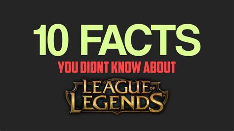 10 Facts You Might Didnt Know About League Of Legends Youtube