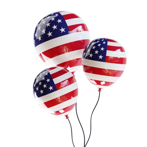 American Flag Balloons 4th Of July 23850977 Png