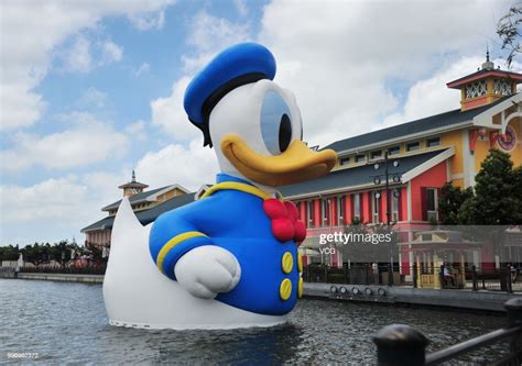 An 11 Meter Tall Inflatable Rubber Donald Duck Is On Display At The
