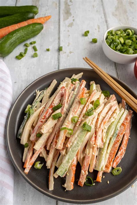Kani Salad Crab Stick Salad Simply Scrumptious Eats