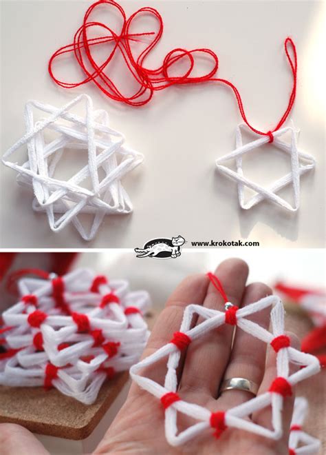 Krokotak Yarn And Pva Glue Christmas Stars