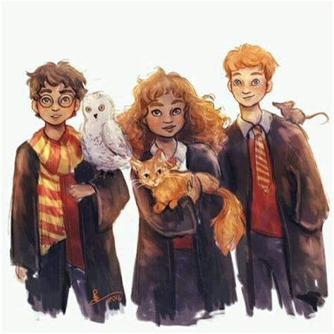 Harry Potter Ron Weasley And Hermione Granger Harry Potter Artwork Harry Potter Characters