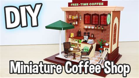Diy Miniature Cafe Dollhouse Kit Cute Coffee Shop With Working Lights