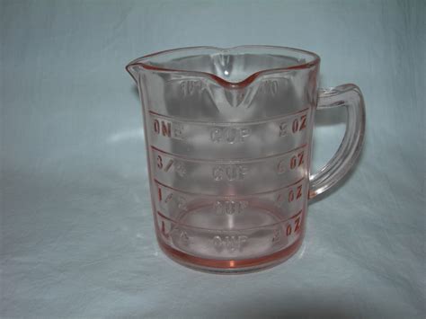 Vintage Hazel Atlas Pink Depression Glass Measuring Cup Antique