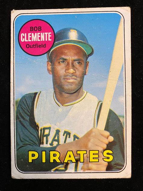 Lot Good 1969 Topps Roberto Clemente 50 Baseball Card Hof Pittsburgh Pirates