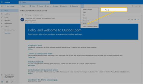 How To Print Email From Outlook Or Outlook Com