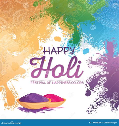 Happy Holi Festival Colors Stock Vector Illustration Of Dharma 109948250