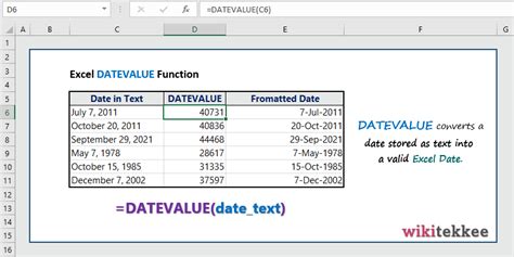 Excel Datevalue Function 3 Practical Examples Wikitekkee