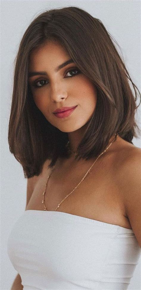 Brown Hair Lob Haircut For Oval Face Shape Bobs And Lobs Long Bobs Are Timeless Hairstyles