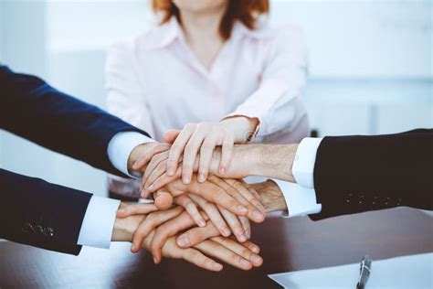Business People Group Joining Hands Teamwork Or Meeting Concepts Stock Image Image Of