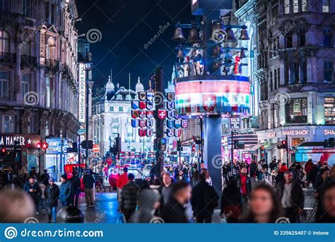 Londonfestive Decorations And Christmas Lights At Leicester Square